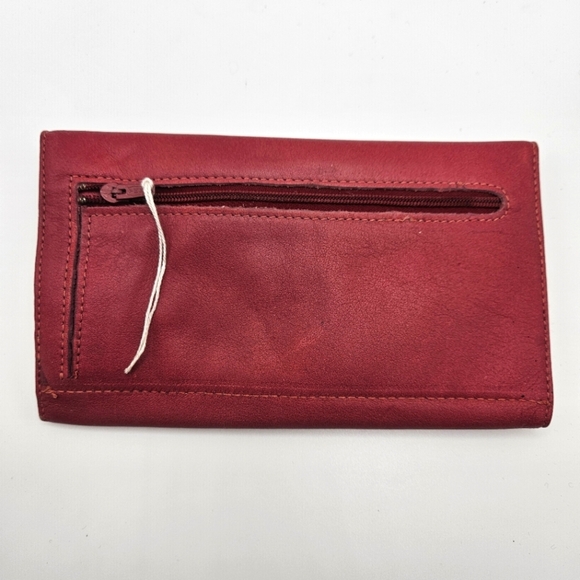 NEW VINTAGE Buxton Fandango Cowhide Leather Checkbook Wallet & Pen Set - Picture 6 of 7